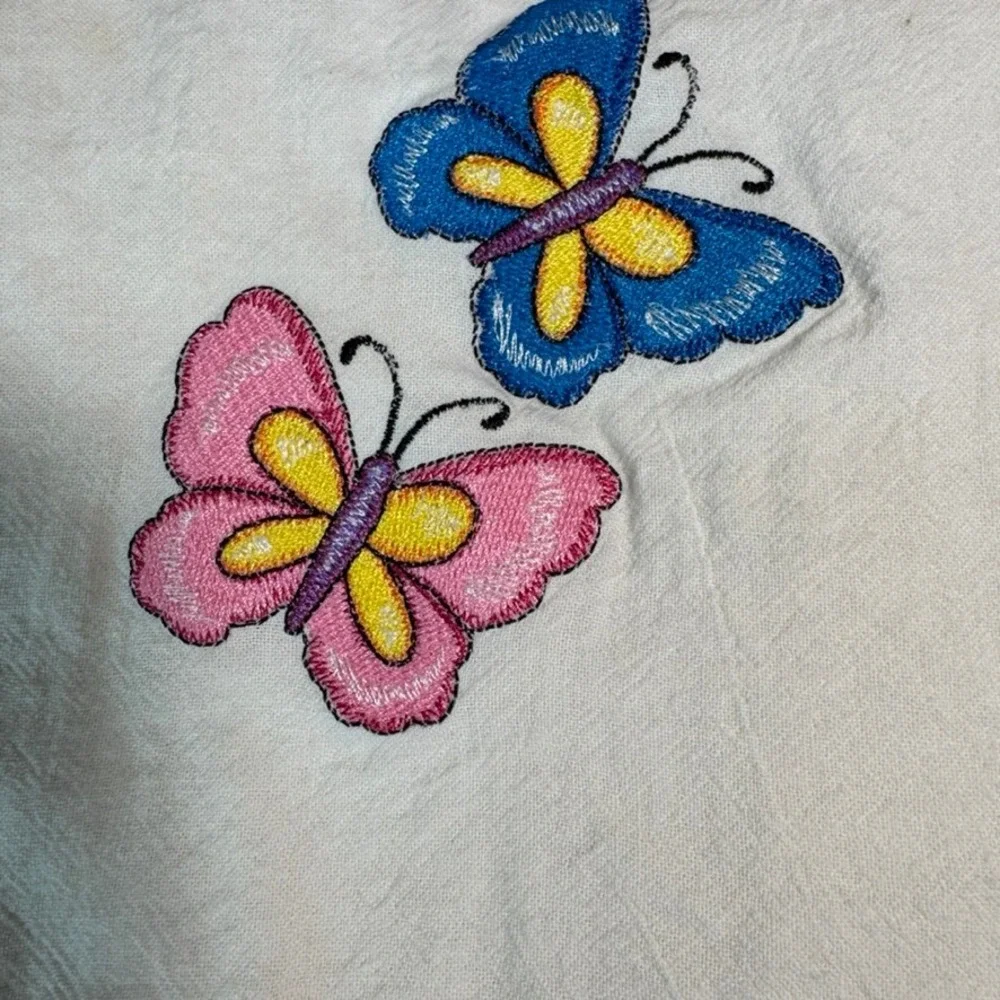 Vintage‎ 100% Egyptian Cotton Embroidered Cloth Set Teddy Bear Butterfly 34x30